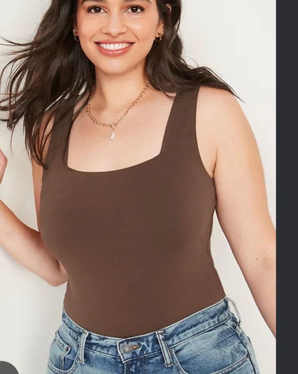 Old Navy brown square neck bodysuit size xs